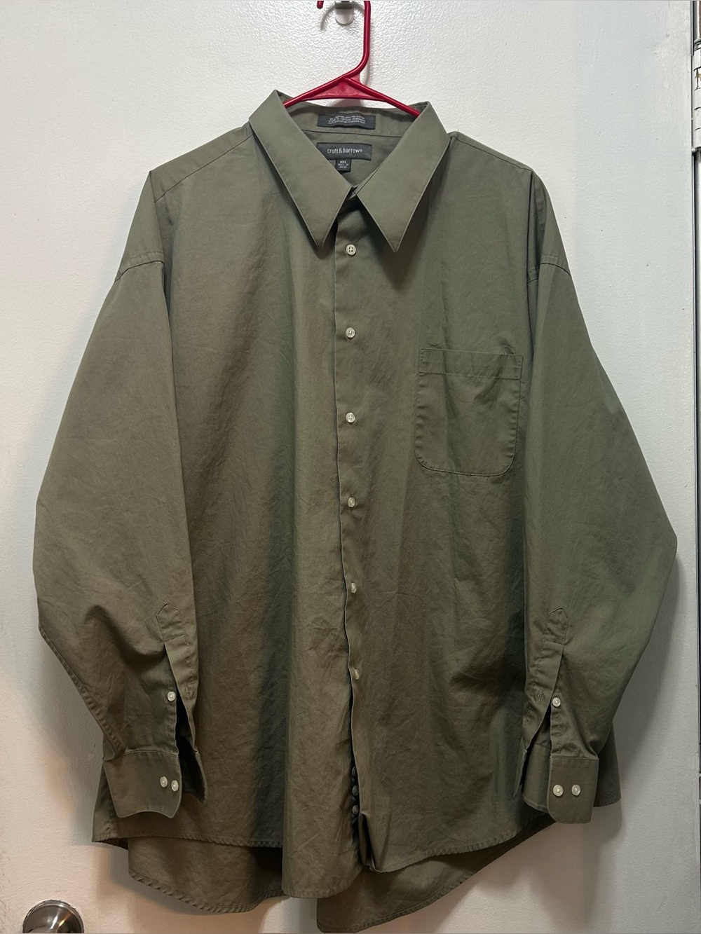 croft & barrow Olive Green Casual Button-Down Shirt
